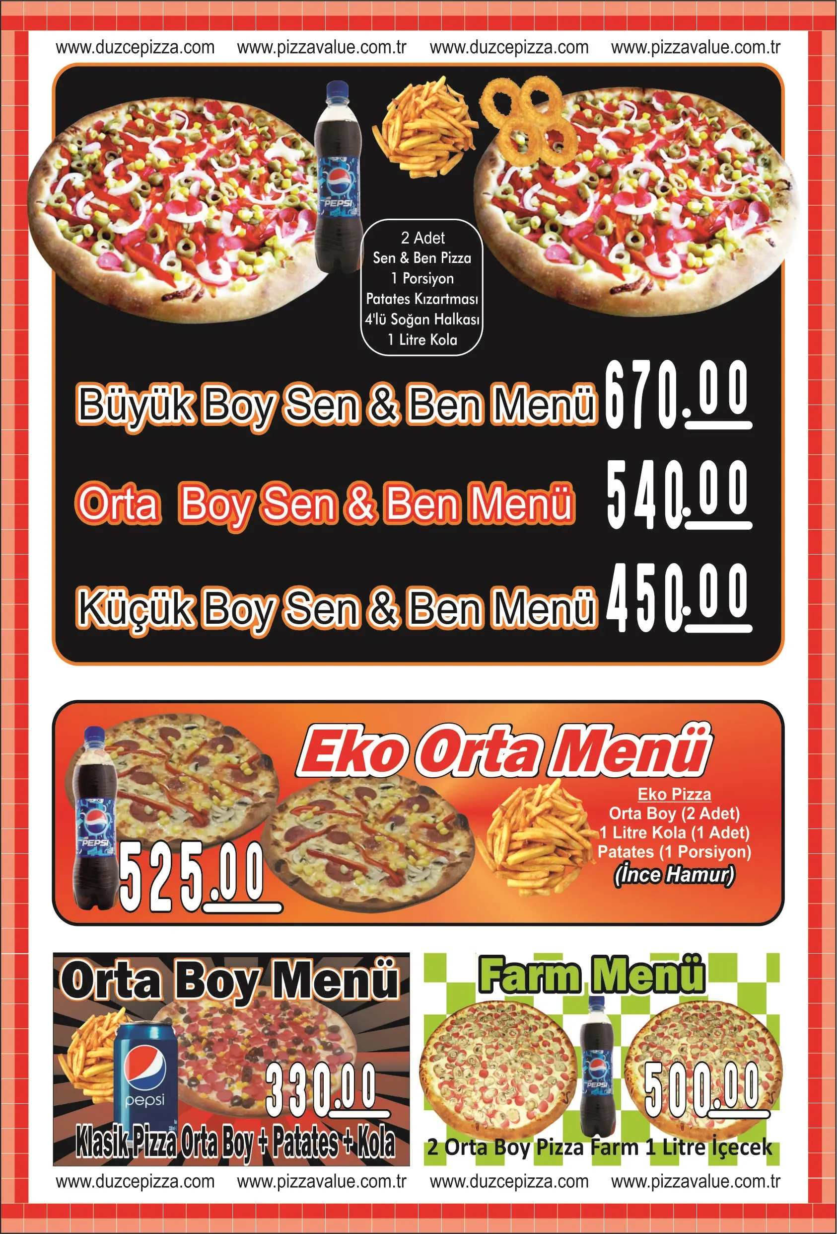 Fiyat Listesi Pizzalar - Pizza Value